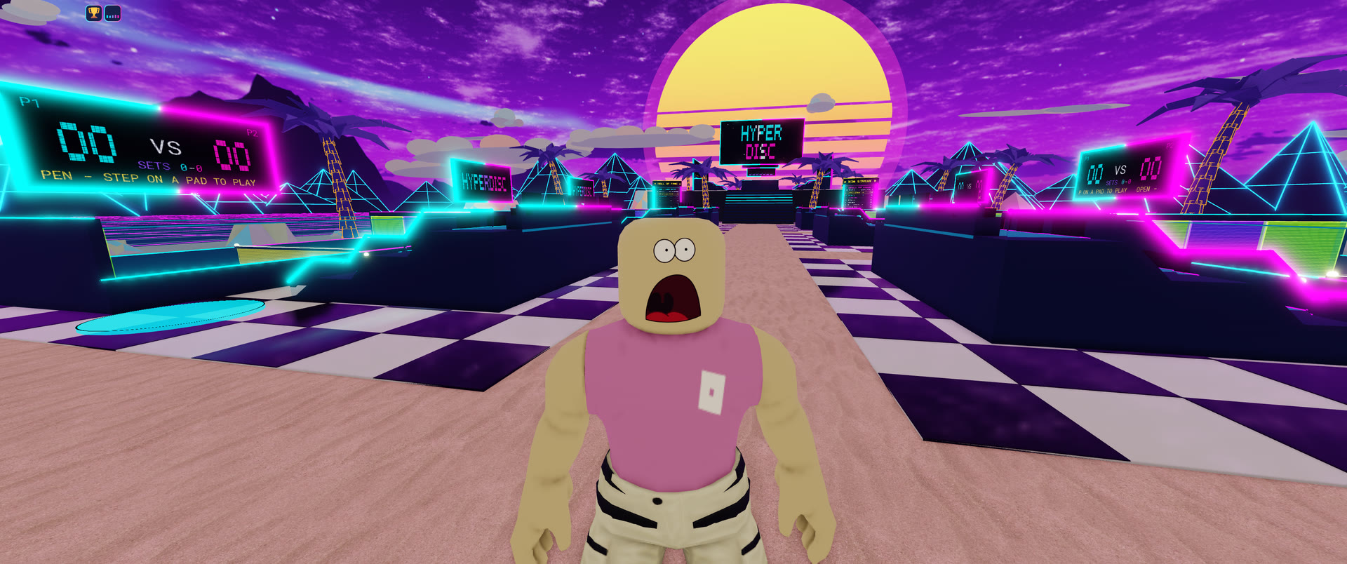 Two players mid-rally on a HYPERDISC court