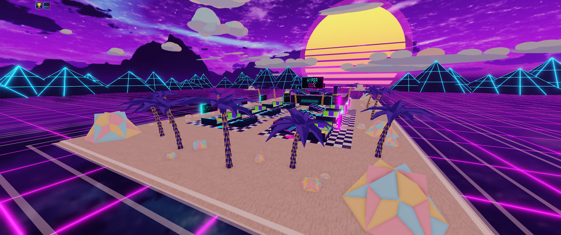 The vaporwave sunset over the ocean